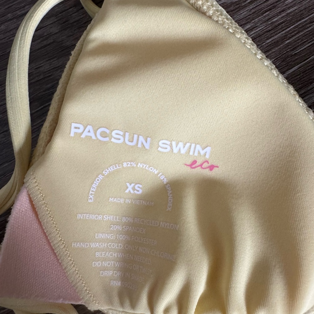 PacSun Yellow Ribbed Bikini Set - Picture 2 of 4